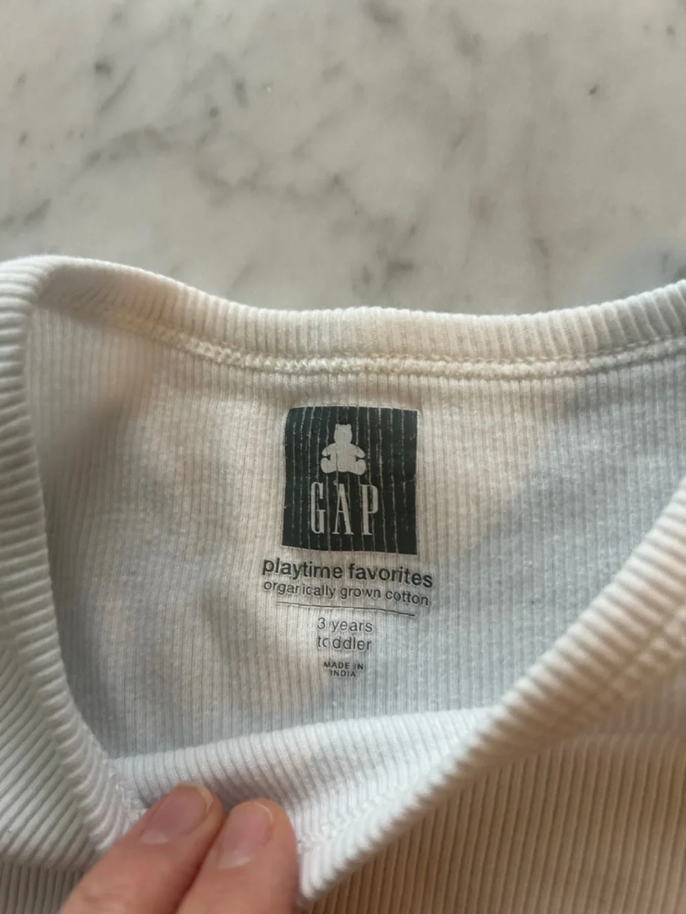GAP Two-Pack Ribbed Long Sleeve Tees in Navy & White